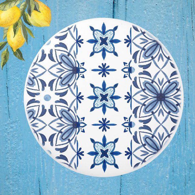 Blue and White Italian Tile Pattern  Ceramic Knob (Creator Uploaded)