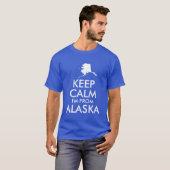 Blue and White Keep Calm I'm From Alaska T-Shirt (Front Full)