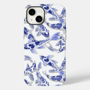 Blue and white Koi Case-Mate iPhone 14 Case
