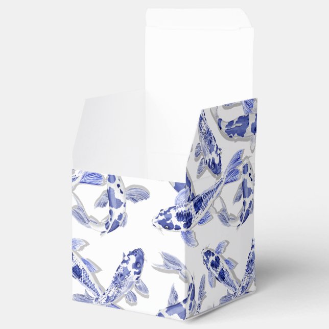 Blue and white Koi Favour Box (Opened)