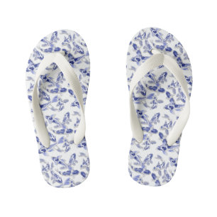 Blue and white koi fish kid's thongs