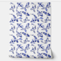 Blue and white Koi fish