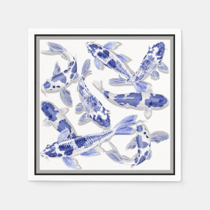 Blue and white Koi Napkin
