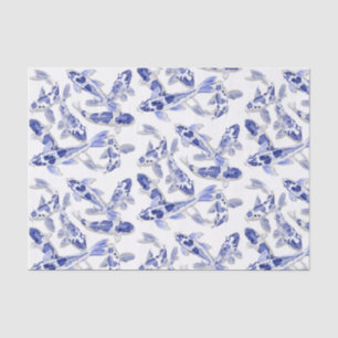 Blue and white Koi Tissue Paper