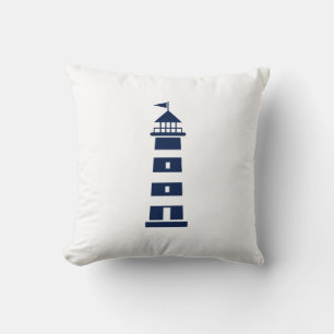 Blue and White, Lighthouse,  Nautical Pillow