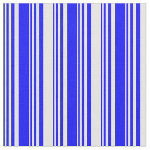 Blue and White Lines Fabric