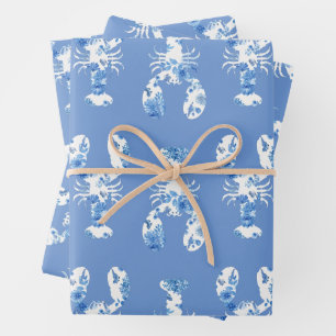 Blue and White Lobster Wrapping Sheets