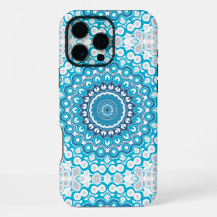 Blue and White Mandala Frosted Winter Geometric iPhone 16 Pro Max Case