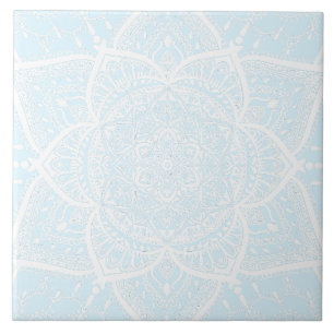 Blue and White Mandala - Loergann in Arctic Ceramic Tile