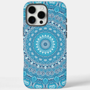 Blue and White Mandala Pattern Design iPhone 16 Pro Max Case