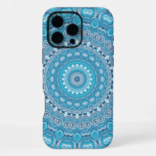 Blue and White Mandala Pattern Design iPhone 16 Pro Max Case