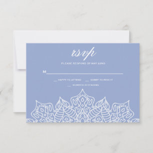 Blue and White Mandala RSVP Cards