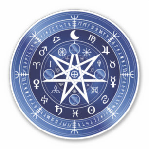 Blue and white  mandala symbol of protection vinyl