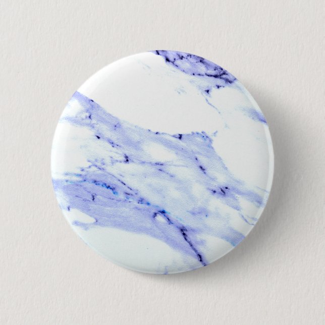 Blue and White Marble 6 Cm Round Badge (Front)