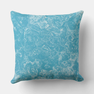 blue and white Marble abstract Cushion