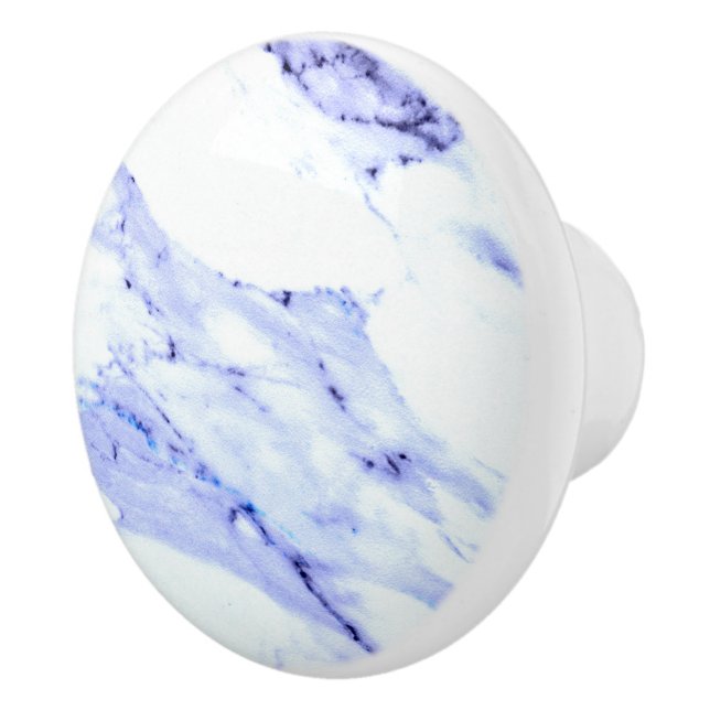 Blue and White Marble Ceramic Knob (Right)