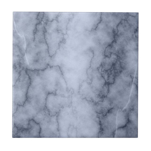 Blue and White Marble Ceramic Tile (Front)