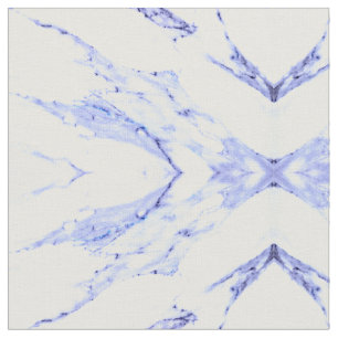 Blue and White Marble Fabric