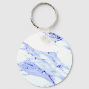 Blue and White Marble Key Ring