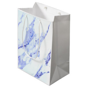 Blue and White Marble Medium Gift Bag