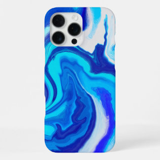 Blue and White Marble Paint Splash iPhone Case