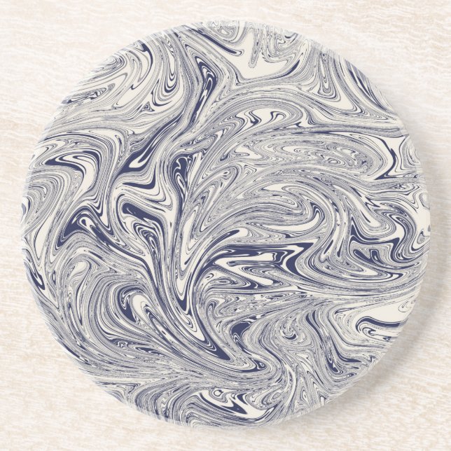 Blue and White Marble Simple Style Coaster (Front)