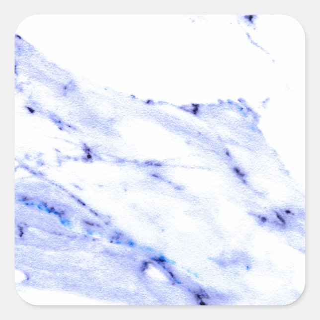 Blue and White Marble Square Sticker (Front)