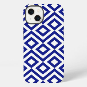 Blue and White Meander Battery Case