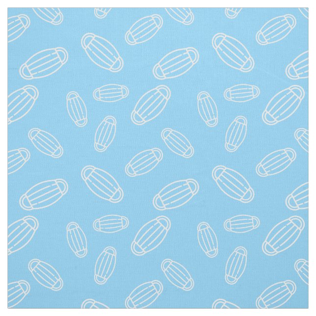 Blue and White Medical Mask Pattern Fabric (Swatch)