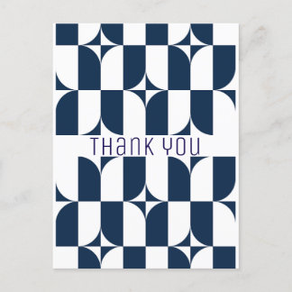 Blue and white mid-century modern postcard