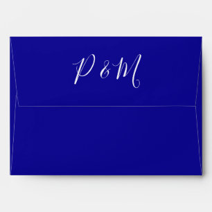 Blue and White Minimalist Wedding  Envelope
