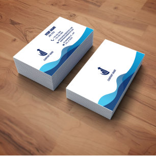 Blue and White Modern Company Business Card