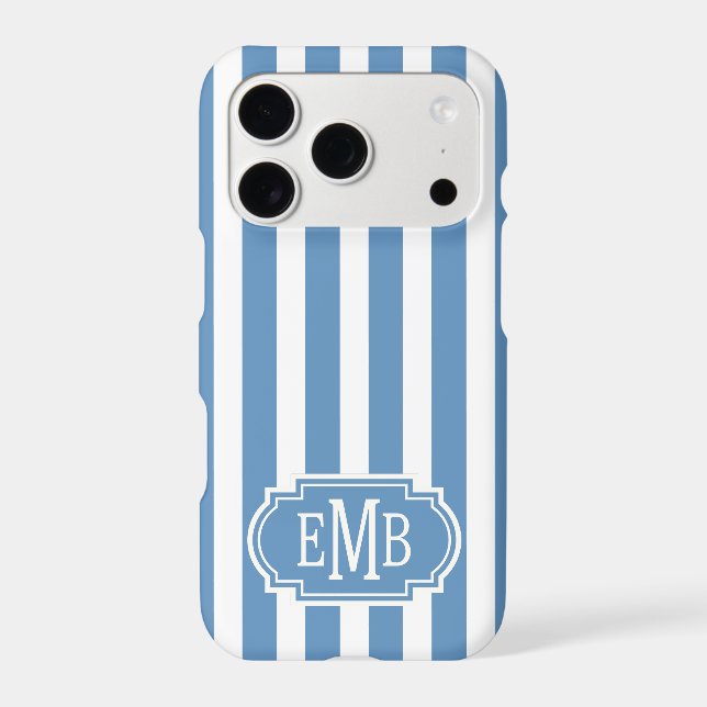 Blue and White Monogrammed Stripes (Back)