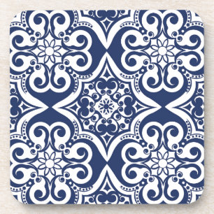 Blue and White Moroccan Pattern Coaster