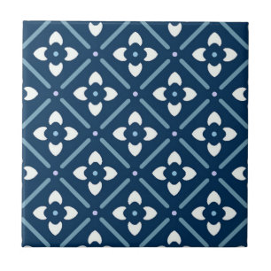 Blue and White Moroccan Patterned Tile