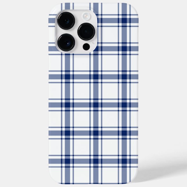 Blue and White Nautical Plaid Case-Mate iPhone Case (Back)