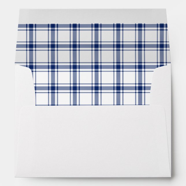 Blue and White Nautical Plaid Envelope (Back (Bottom))