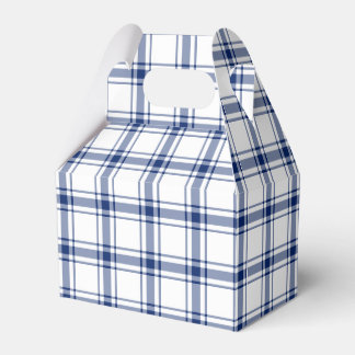 Blue and White Nautical Plaid Favour Box