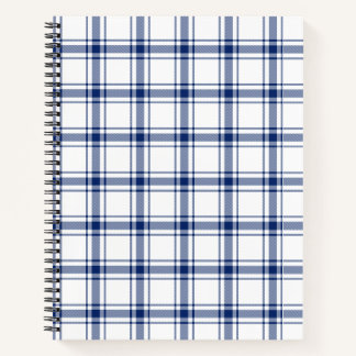 Blue and White Nautical Plaid Notebook