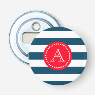 Blue and white navy pattern bottle opener