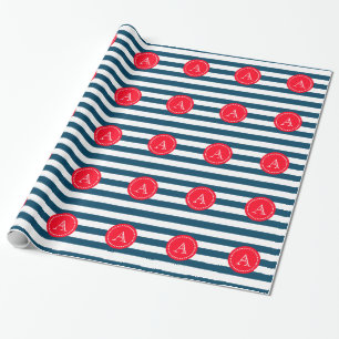 Blue and white navy pattern wrapping paper