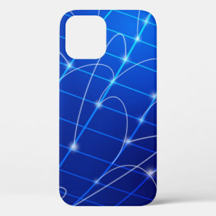 Blue and White Network Connections iPhone 12 Case