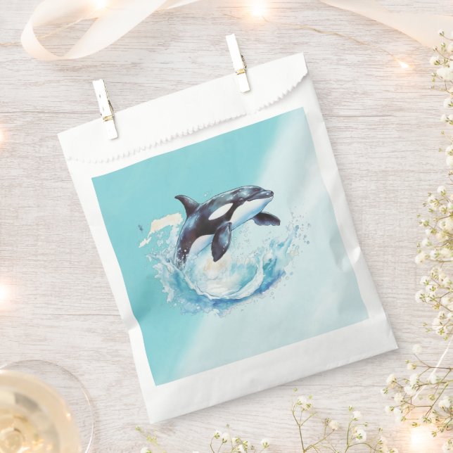 Blue and White Ocra Ocean Beach Nautical Favour Bag (Clipped)