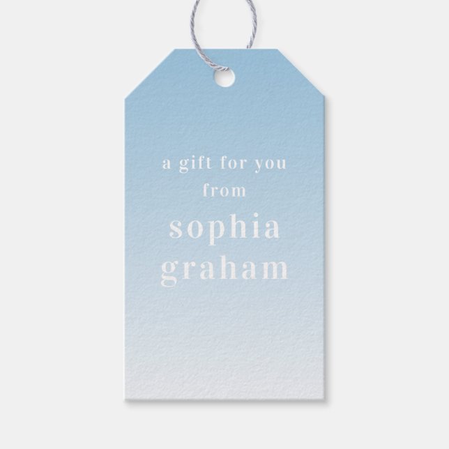 Blue and White Ombre Gift Tags (Front)