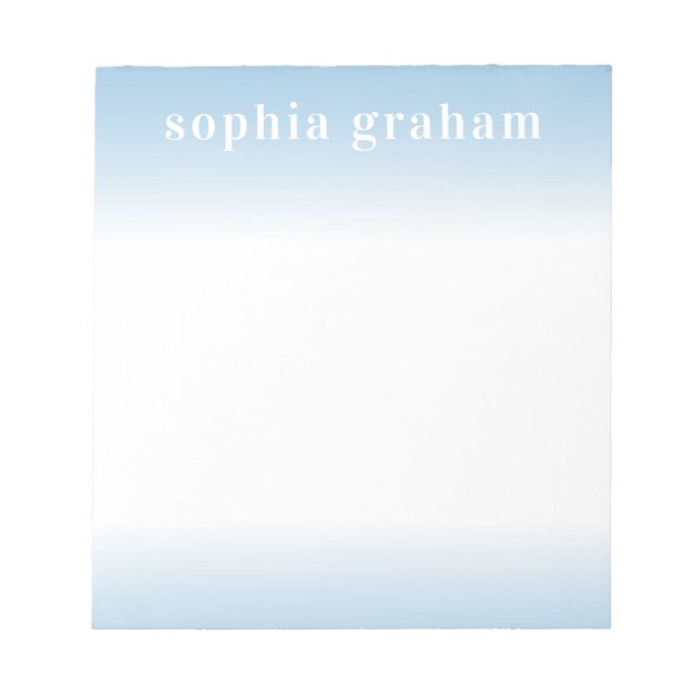 Blue and White Ombre Notepad (Front)