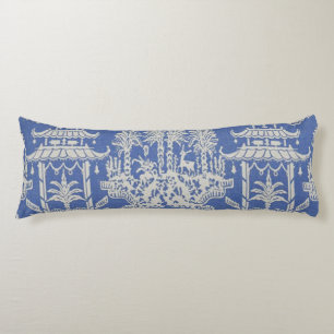 Blue and White Oriental Chinoiserie  Body Cushion
