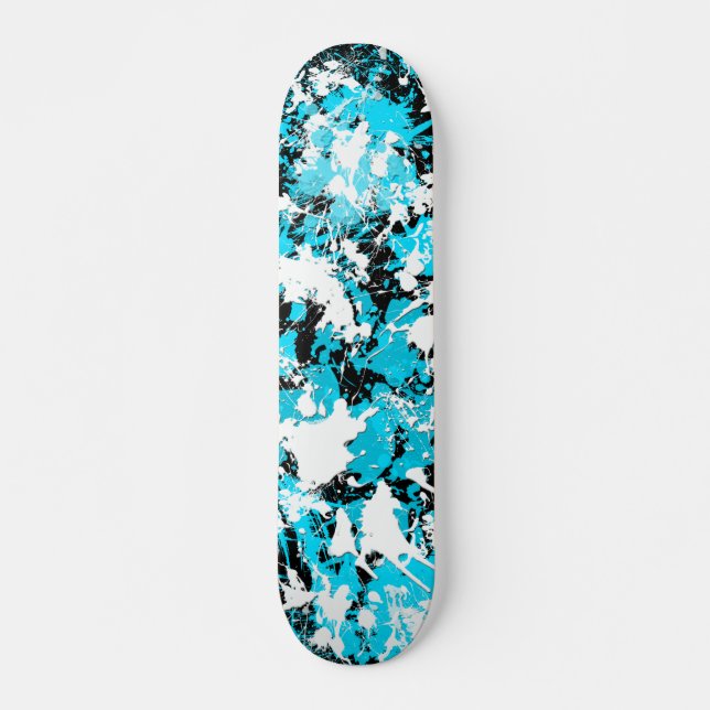 BLUE AND WHITE PAINT SPLATTER SKATEBOARD (Front)