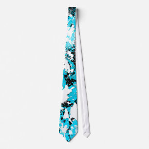 BLUE AND WHITE PAINT SPLATTER TIE