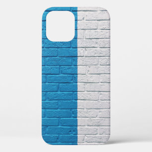 Blue and white painted wall iPhone 12 case