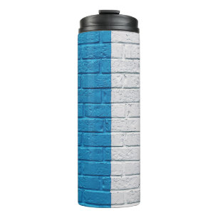 Blue and white painted wall thermal tumbler